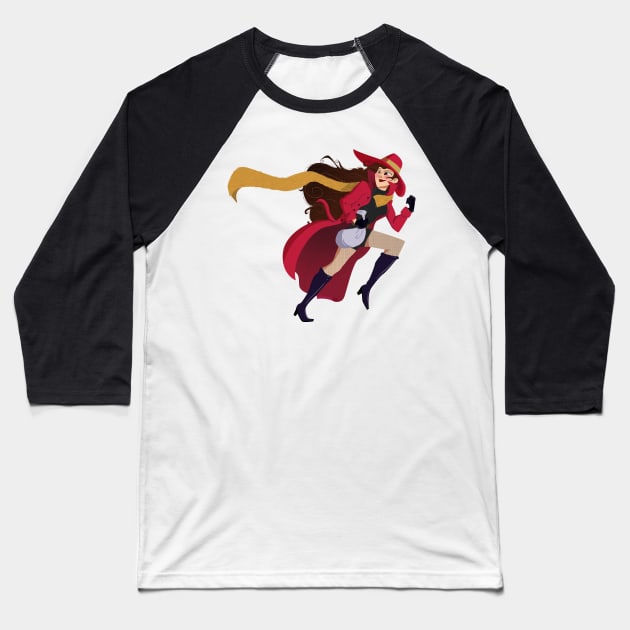 Carmen Sandiego Baseball T-Shirt by davidpavon